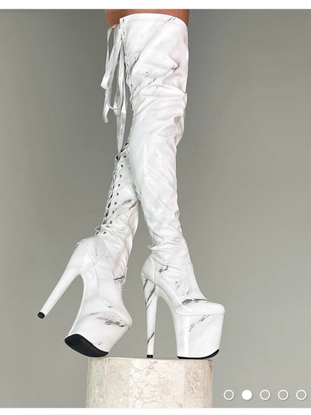 Hella Heels Faith Thigh High - Slim - 8 INCH HEELS